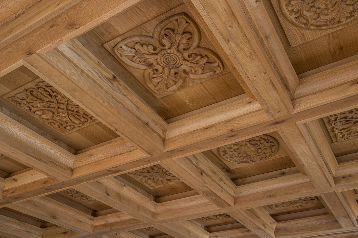 Custom coffered ceiling — Montana private residence